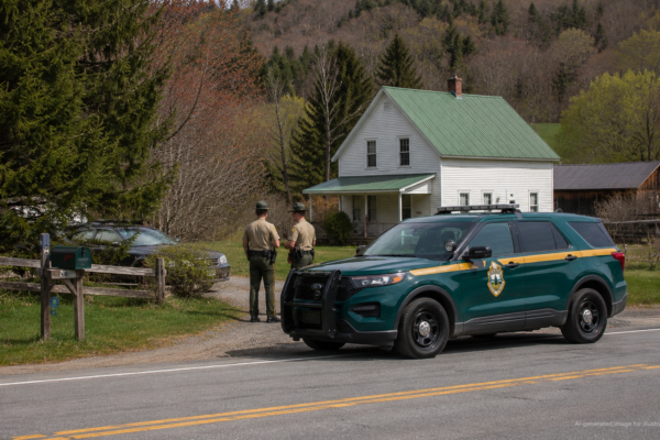 Vermont State Police response to a Mount Holly simple assault arrest
