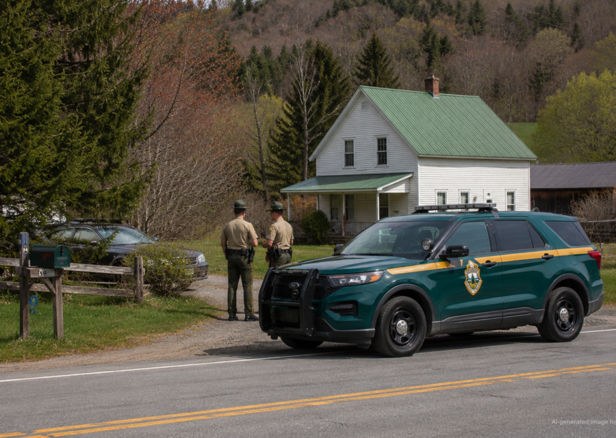Vermont State Police response to a Mount Holly simple assault arrest