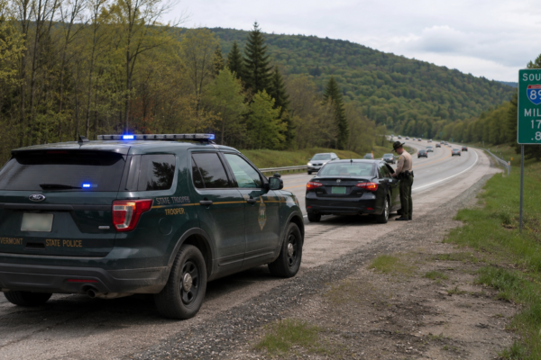 Interstate 89 in Royalton where a driver was cited for speeding at 108 mph