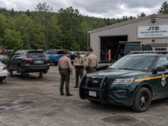 Tow yard where a Newbury catalytic converter theft is under investigation