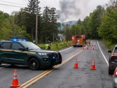 VT Route 100 in Hyde Park closed due to fire incident