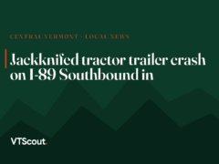 Jackknifed tractor trailer crash on I-89 Southbound in