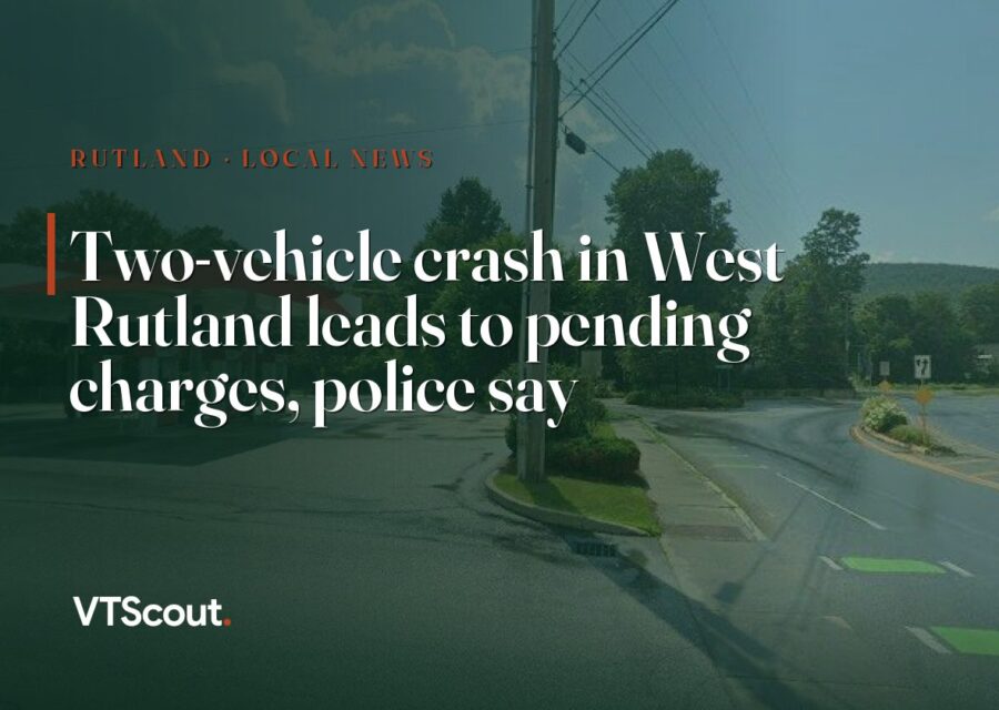 Two-vehicle crash in West Rutland leads to pending charges, police say — street view of West Rutland