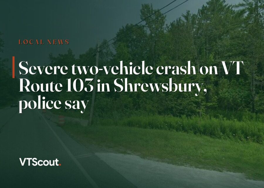 Severe two-vehicle crash on VT Route 103 in Shrewsbury, police say — street view of VT-103 in Shrewsbury