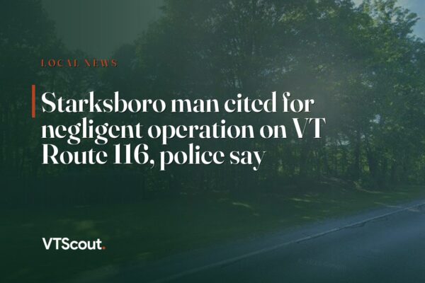 Starksboro man cited for negligent operation on VT Route 116, police say — street view of VT-116 in Starksboro