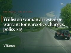 Williston woman arrested on warrant for narcotics charges, police say — street view of Williston
