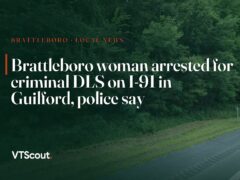 Brattleboro woman arrested for criminal DLS on I-91 in Guilford, police say — street view of I-91 in Brattleboro