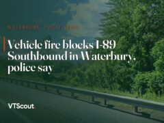 Vehicle fire blocks I-89 Southbound in Waterbury, police say — street view of I-89 in Waterbury