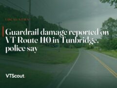 Guardrail damage reported on VT Route 110 in Tunbridge, police say — street view of VT-110 in Tunbridge