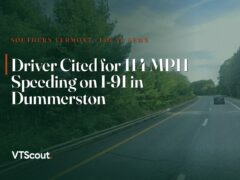 Driver Cited for 114 MPH Speeding on I-91 in Dummerston — street view of I-91 in Dummerston