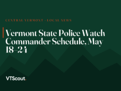 Vermont State Police Watch Commander Schedule, May 18–24