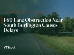 I-89 Lane Obstruction Near South Burlington Causes Delays — street view of I-89 in South Burlington