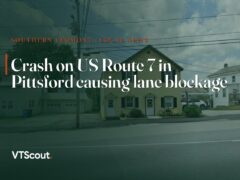 Crash on US Route 7 in Pittsford causing lane blockage — street view of VT-7 in Pittsford