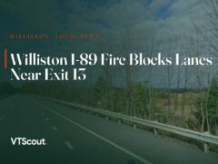 Williston I-89 Fire Blocks Lanes Near Exit 13 — street view of I-89 in Williston