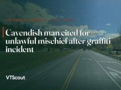 Cavendish man cited for unlawful mischief after graffiti incident — street view of Cavendish